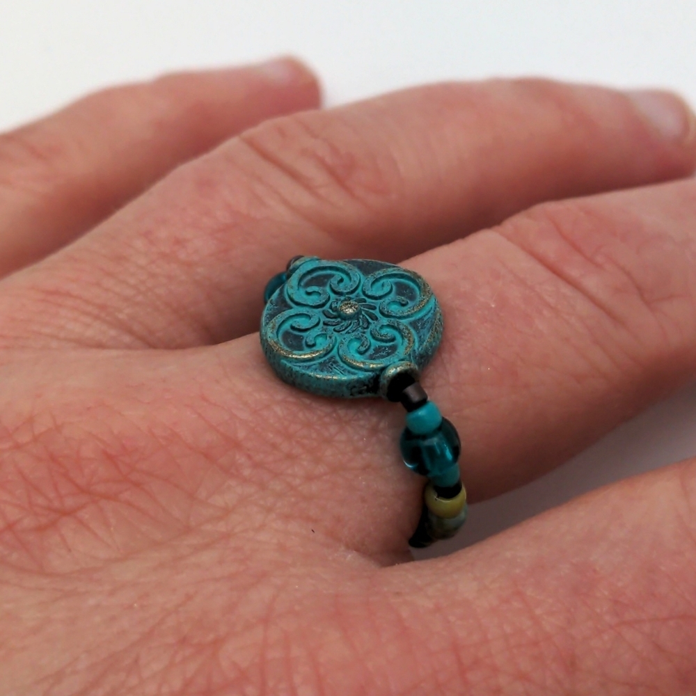 Artisan Turquoise Roman Cross Ring